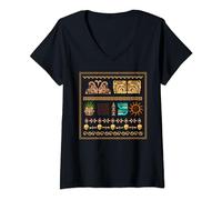 Womens Easy Halloween Costume Ancient Mayan V-Neck T-Shirt