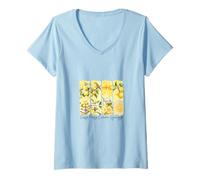 Womens Easy Peasy Lemon Squeezy Cute Summer Lemon Art V-Neck T-Shirt