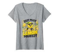 Women's Easy Peasy Lemon Squeezy - Funny Lemon Summer V-Neck T-Shirt