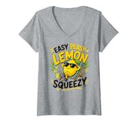 Women's Easy Peasy Lemon Squeezy - Funny Lemon Summer V-Neck T-Shirt