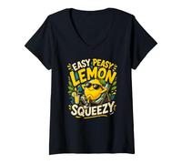 Women's Easy Peasy Lemon Squeezy - Funny Lemon Summer V-Neck T-Shirt