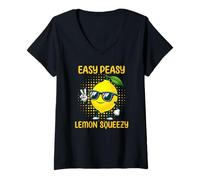 Women's Easy Peasy Lemon Squeezy Lemons Lemonade Funny V-Neck T-Shirt
