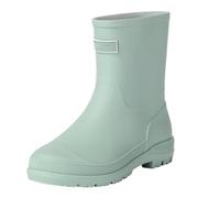 Women's Easy Slip On Wellington Boots Waterproof Short Chelsea Comfortable Rain Boots Design Lightweight Non-Slip Warm Fishing Wellies for Outdoor and Gardening (Green, 6)