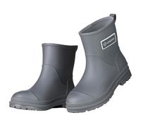 Womens Easy Slip On Wellington Boots Waterproof Short Chelsea Wide Fit Welly Shoes Design Lightweight Daily Use Ankle Rubber Boots with Gripped Sole (Grey, 5)