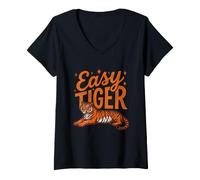 Women's Easy Tiger Relax Chill Vibe V-Neck T-Shirt