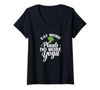 Women's Eat More Plants do More Yoga V-Neck T-Shirt
