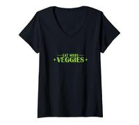 Women's Eat More Veggies Plant Based V-Neck T-Shirt