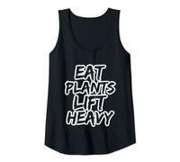 Womens Eat Plants Lift Heavy Vegan Vegetarian Powerlifting Lifting Tank Top