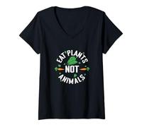 Womens Eat Plants, Not Animals Cabbage V-Neck T-Shirt