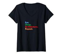 Women's Eat Sleep Architecture Repeat for Architects and Lovers V-Neck T-Shirt
