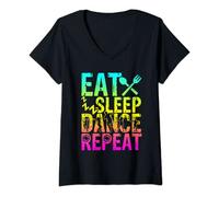 Womens Eat Sleep Dance Repeat Apparel for Dancer V-Neck T-Shirt