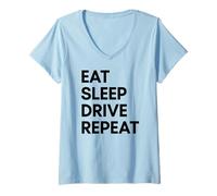 Women's Eat Sleep Drive Repeat V-Neck T-Shirt