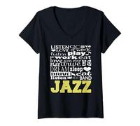 Womens Eat Sleep Play Dream Drive Jazz Lifestyle V-Neck T-Shirt