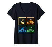 Women's Eat Sleep Tai-Chi Repeat Tai Chi V-Neck T-Shirt