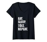 Womens Eat Sleep Tölt Repeat Icelandic Icelandic Horse V-Neck T-Shirt