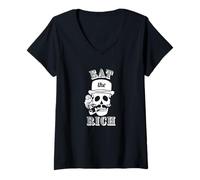Womens Eat the Rich Protest Tee V-Neck T-Shirt