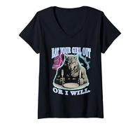 Womens Eat Your Girl Out Or I Will Wolf V-Neck T-Shirt