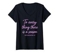 Women's Ecclesiastes 3:1 to Every Thing There is A Season Scripture V-Neck T-Shirt