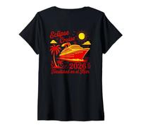 Women's Eclipse Cruise 2026 Spain Totalidad En El Mar Back ONLY V-Neck T-Shirt