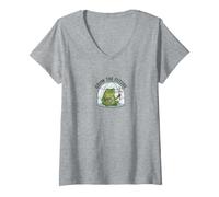 Women's Eco Frog Gardener: Grow the Future Green Vibe V-Neck T-Shirt