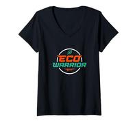 Women's Eco Warrior Earth Day Nature Conservation Sustainability V-Neck T-Shirt