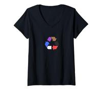 Womens Ecological JiuJitsu Approach Minimalist Symbol V-Neck T-Shirt