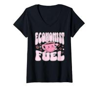 Women's Economist Fuel! Cute Economics V-Neck T-Shirt