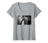 Women's Eddie Van Halen Runnin' with The Devil Live Simon Fowler V-Neck T-Shirt