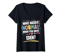 Womens EDEN Personalized Name Funny Cute Custom EDEN Name V-Neck T-Shirt