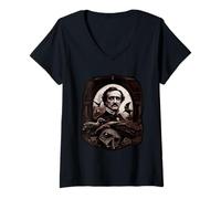 Women's Edgar Allan Poe Legacy of The Master of Terror V-Neck T-Shirt