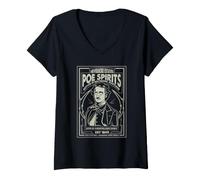 Women's Edgar Allan Poe Nevermore Estates Gothic Label Parody V-Neck T-Shirt