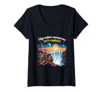 Women's Edge-Seekers Anonymous Let's Explore The Earth is Flat V-Neck T-Shirt