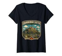 Women's Edinburgh Scotland Castle Hometown Edinburgh Trip V-Neck T-Shirt