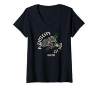 Women's Edison High School Prep Eagles Pride Tulsa Oklahoma Design V-Neck T-Shirt
