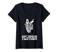 Womens EDS Walk a Mile in My Joints Zebra Chronic Illness Advocacy V-Neck T-Shirt