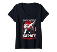 Women's Education Important But Karate is Importanter V-Neck T-Shirt