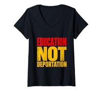 Women's Education NOT Deportation Bold Statement for Activism V-Neck T-Shirt