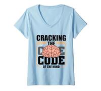 Womens EEG Tech Neuroscience Neuro Nurse Brain Neurology V-Neck T-Shirt