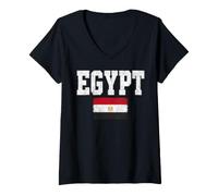 Women's Egypt Flag Egyptian Heritage V-Neck T-Shirt