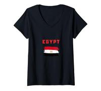Women's Egypt Flag Egyptian Pride Heritage Patriotic V-Neck T-Shirt
