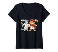 Women's Egypt India Flag Egyptian Roots Indian Egyptian Heritage V-Neck T-Shirt