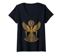Womens egyptian ancient isis goddess pharaoh egypt sphinx V-Neck T-Shirt