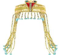 Women's Egyptian Costume Accessories Cleopatra's Headdress Gold Snake Beaded Headband Pharaoh's Crown Jewelry Cosplay Photograph Props for Halloween Carnival Costume Theme Party Show