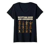 Women's Egyptian Gods and Goddesses Ancient Mythology Egypt History V-Neck T-Shirt