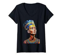 Womens Egyptian Queen Nefertit - Ancient Egypt Gods V-Neck T-Shirt