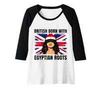 Womens Egyptian Roots British Born Girl Pride Egypt Heritage Raglan Baseball Tee