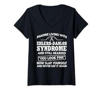 Women's Ehlers Danlos Syndrome EDS Warrior V-Neck T-Shirt