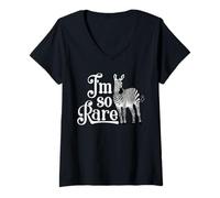 Womens Ehlers-Danlos Syndrome I'm So Rare Disease Awareness Zebra V-Neck T-Shirt
