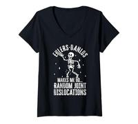 Womens Ehlers Danlos Syndrome Walking Funny EDS Warrior V-Neck T-Shirt