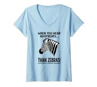 Womens Ehlers-Danlos Syndrome When You Hear Hoofbeats, Think Zebras V-Neck T-Shirt